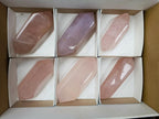 Polished Gemmy Rose Quartz Crystals x 6 From Madagascar - Toprock Gemstones and Minerals 