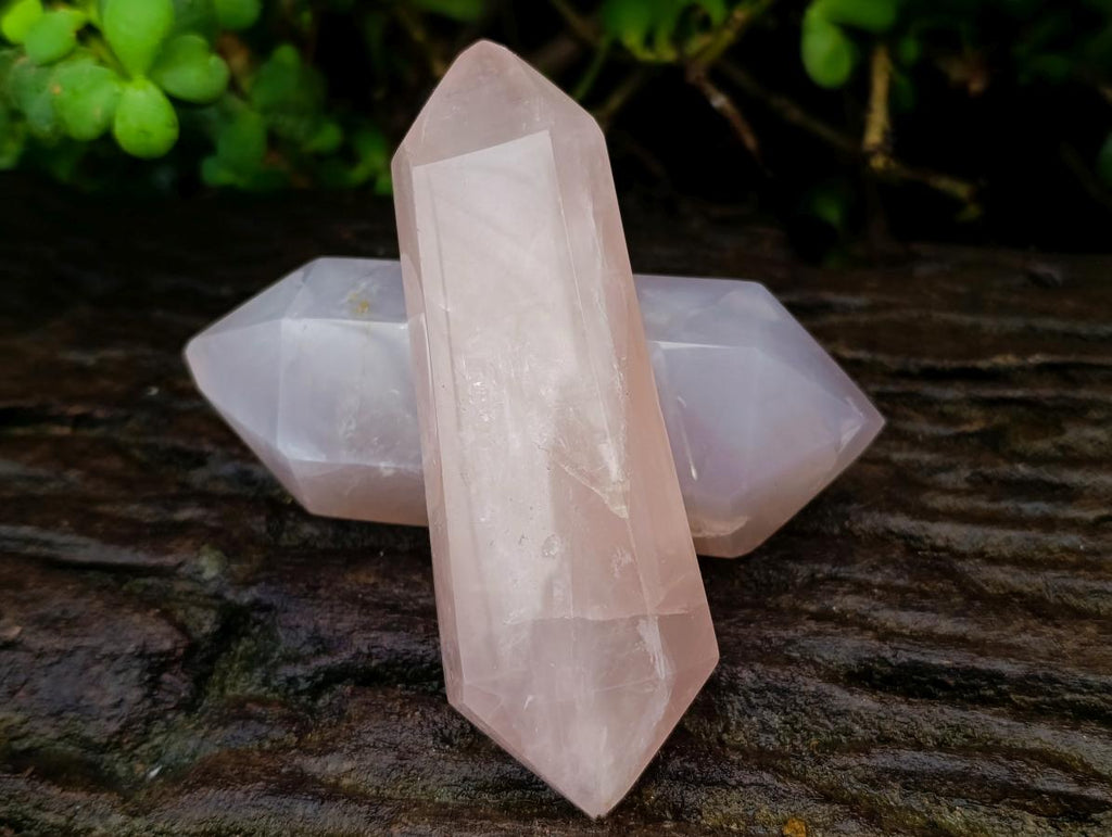 Polished Gemmy Rose Quartz Crystals x 6 From Madagascar - Toprock Gemstones and Minerals 