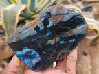 Polished One Side Labradorite Display Pieces x 6 From Madagascar - Toprock Gemstones and Minerals 