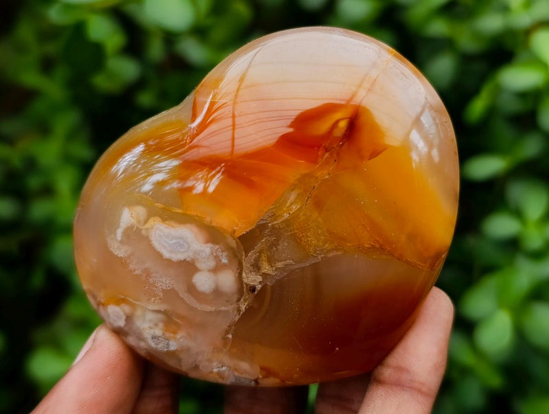 Polished Flower Agate Hearts x 7 From Antsahalova, Madagascar - Toprock Gemstones and Minerals 