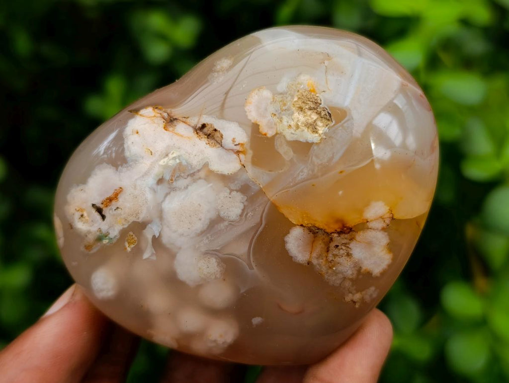 Polished Flower Agate Hearts x 7 From Antsahalova, Madagascar - Toprock Gemstones and Minerals 