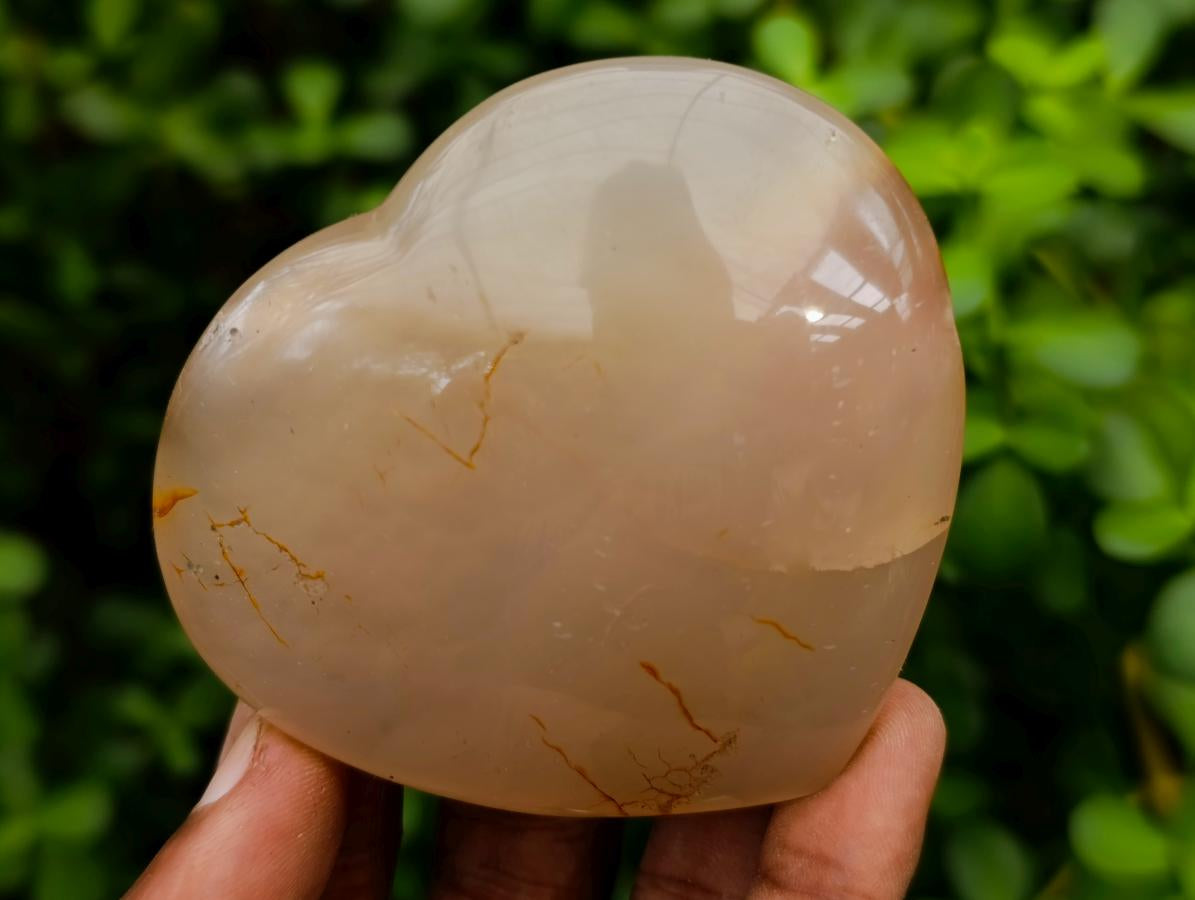 Polished Flower Agate Hearts x 7 From Antsahalova, Madagascar - Toprock Gemstones and Minerals 