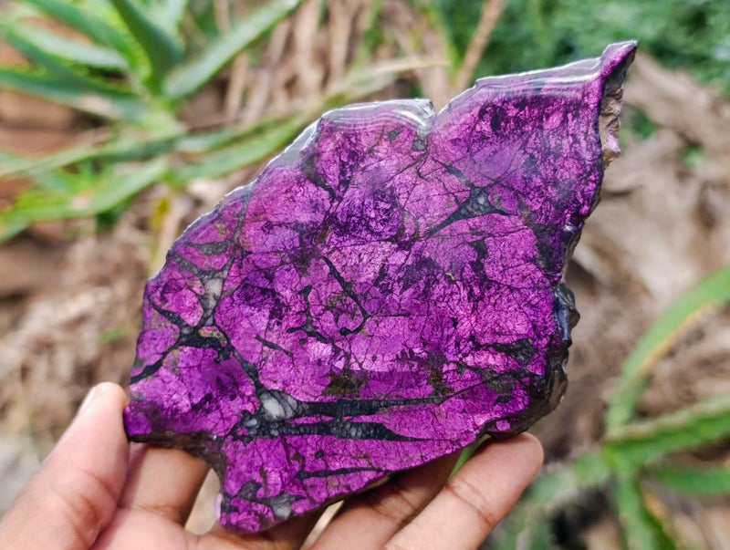 Polished Metallic Purpurite Slices x 6 From Erongo, Namibia - Toprock Gemstones and Minerals 