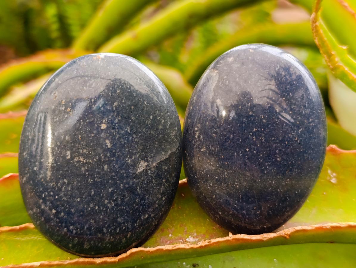 Polished Lazulite Galets x 24 From Madagascar - Toprock Gemstones and Minerals 