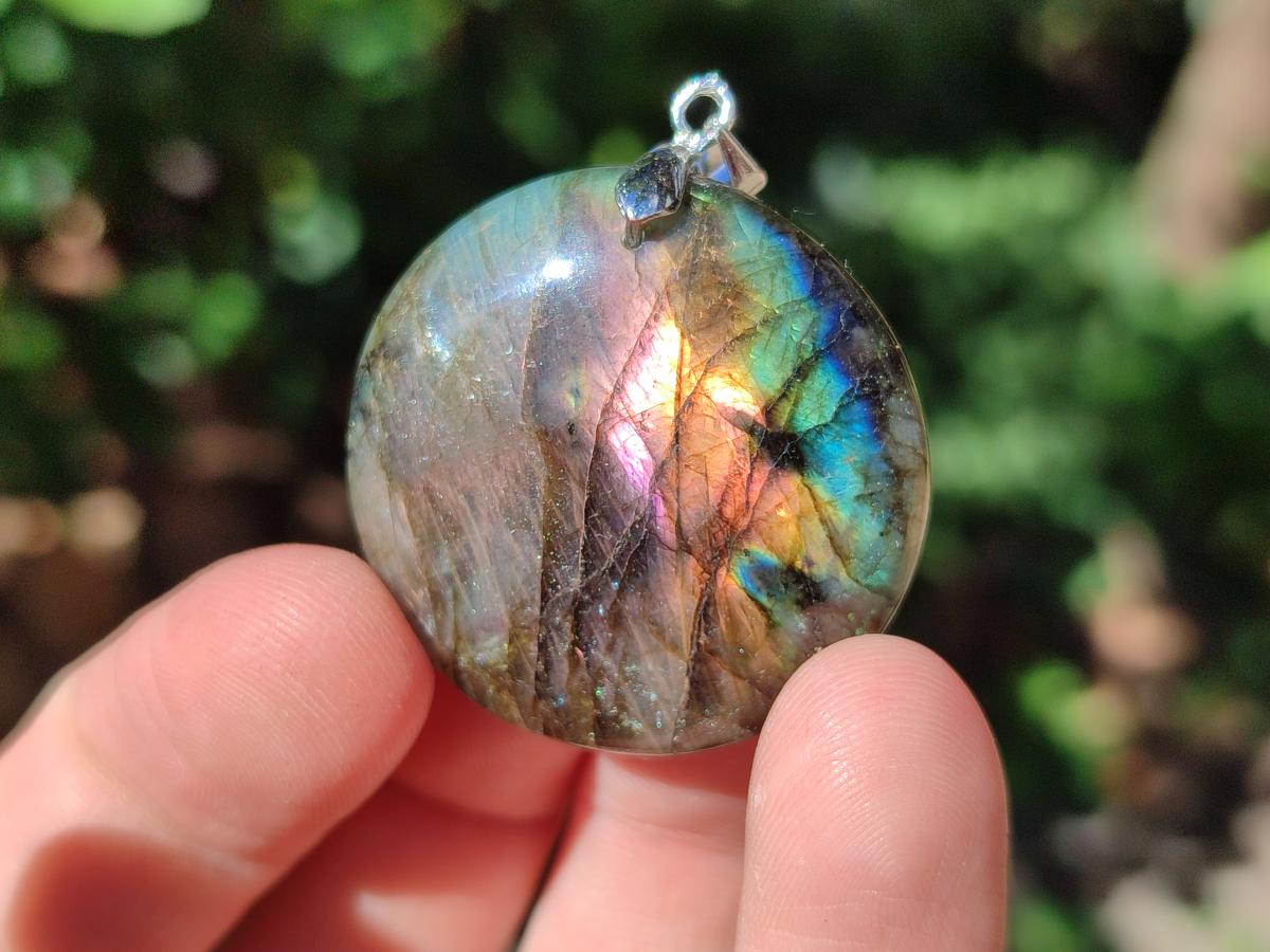 Polished Labradorite Pendants x 12 From Madagascar - Toprock Gemstones and Minerals 