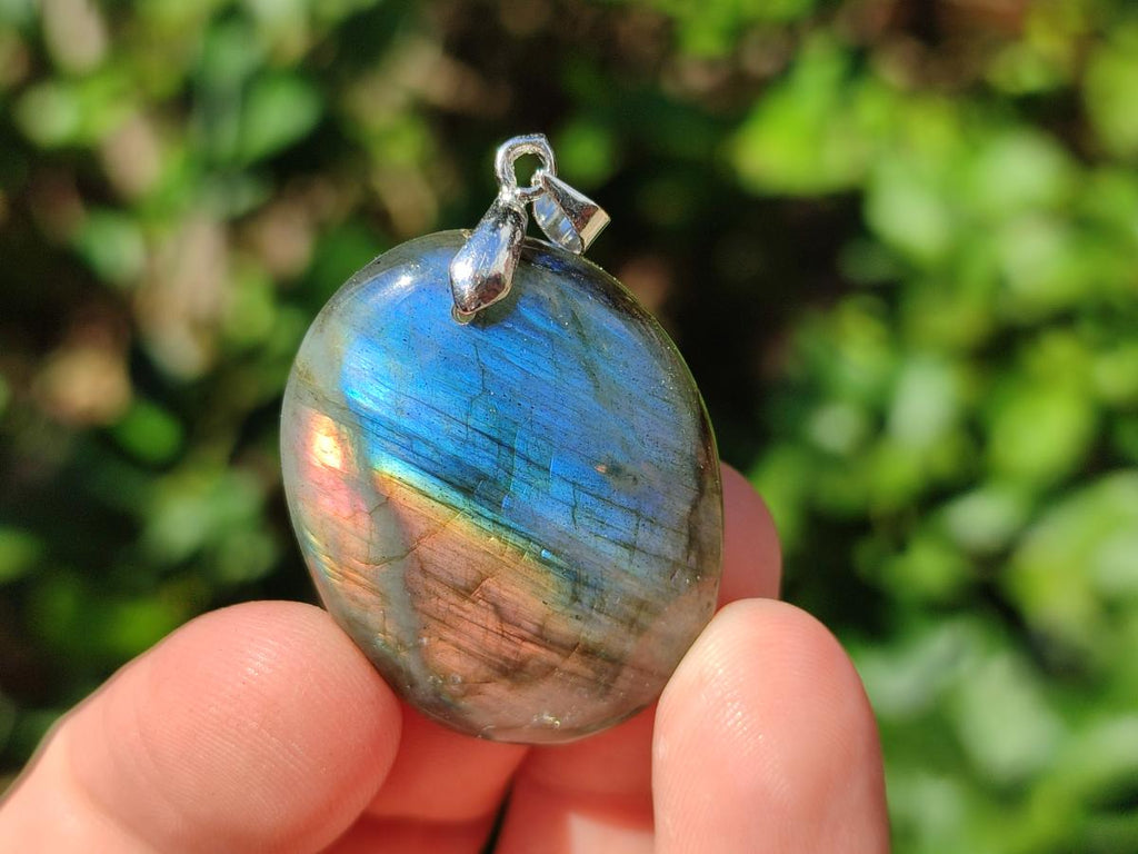 Polished Labradorite Pendants x 12 From Madagascar - Toprock Gemstones and Minerals 