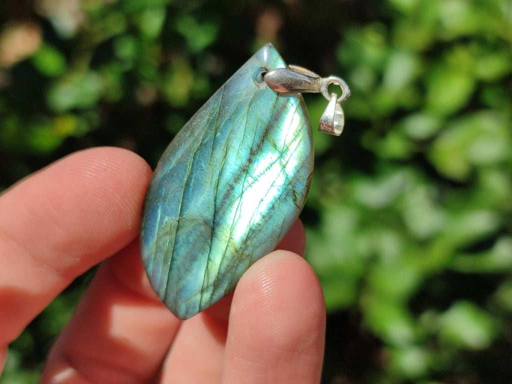 Polished Labradorite Pendants x 12 From Madagascar - Toprock Gemstones and Minerals 