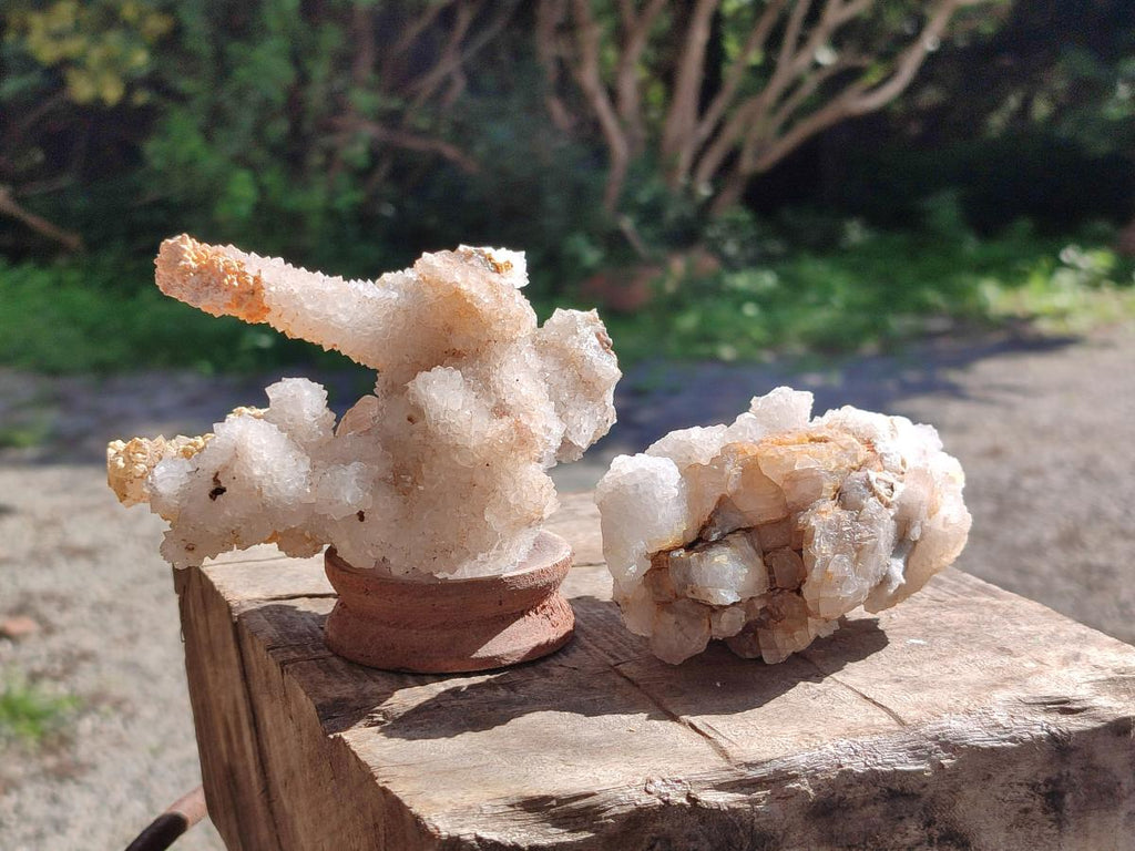 Natural Drusy Snow Finger Quartz Coated Clusters x 6 From Albert's Mountain, Lesotho - Toprock Gemstones and Minerals 