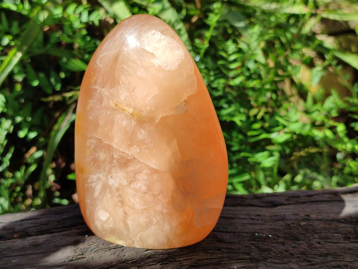 Polished Orange Twist Calcite Standing Free Forms x 2 From Maevantanana, Madagascar - Toprock Gemstones and Minerals 