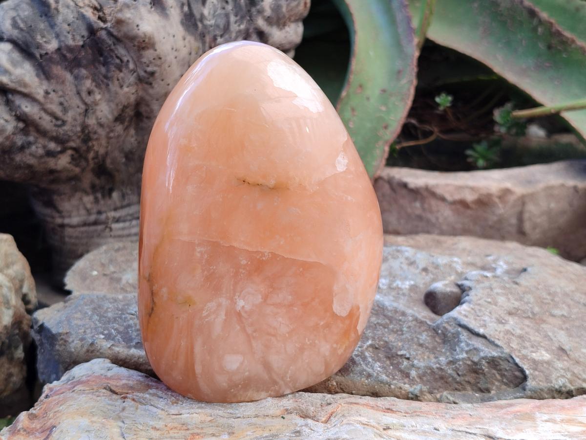 Polished Orange Twist Calcite Standing Free Forms x 2 From Maevantanana, Madagascar - Toprock Gemstones and Minerals 