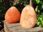 Polished Orange Twist Calcite Standing Free Forms x 2 From Maevantanana, Madagascar - Toprock Gemstones and Minerals 