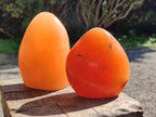 Polished Orange Twist Calcite Standing Free Forms x 2 From Maevantanana, Madagascar - Toprock Gemstones and Minerals 