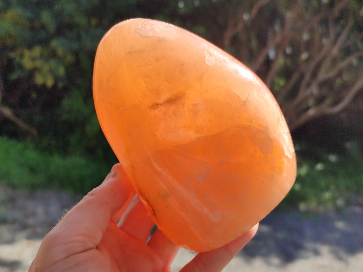 Polished Orange Twist Calcite Standing Free Forms x 2 From Maevantanana, Madagascar - Toprock Gemstones and Minerals 