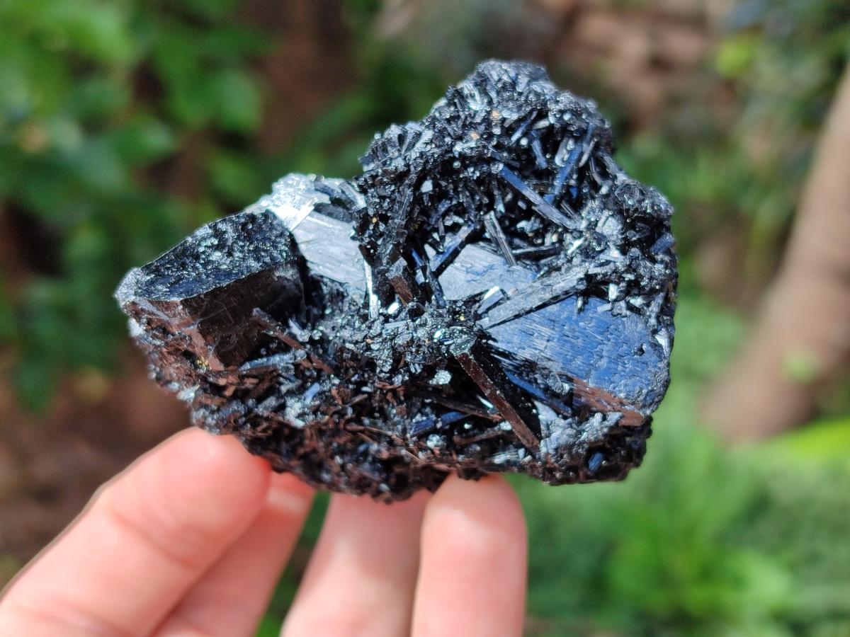 Natural Schorl Black Tourmaline with Muscovite Mica Specimens x 6 From Erongo, Namibia - Toprock Gemstones and Minerals 