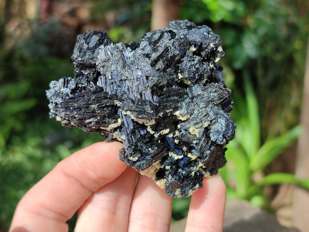 Natural Schorl Black Tourmaline with Muscovite Mica Specimens x 6 From Erongo, Namibia - Toprock Gemstones and Minerals 