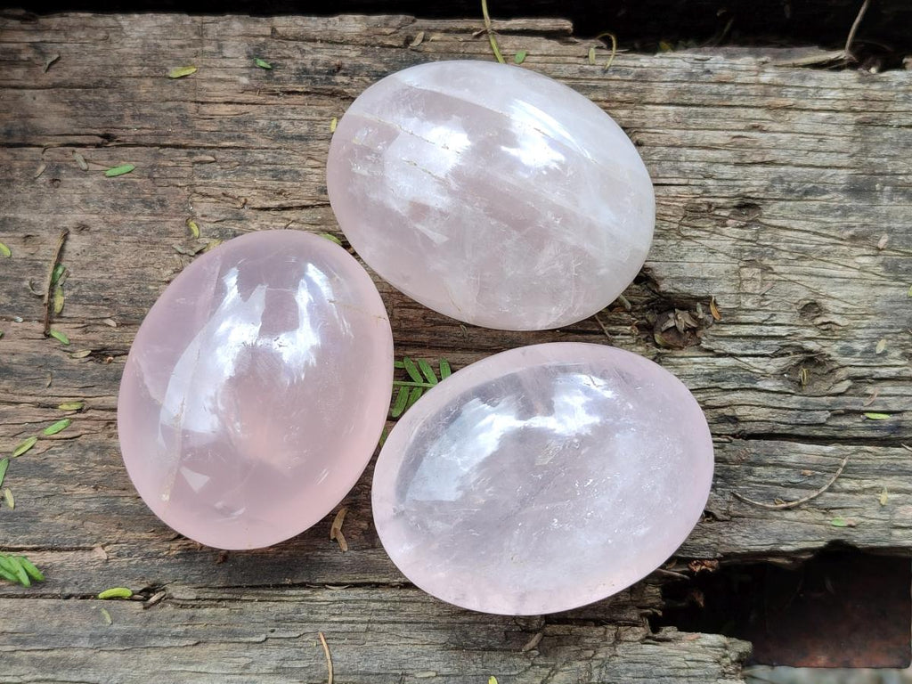 Polished Gemmy Rose Quartz Palm Stones x 20 From Madagascar - Toprock Gemstones and Minerals 