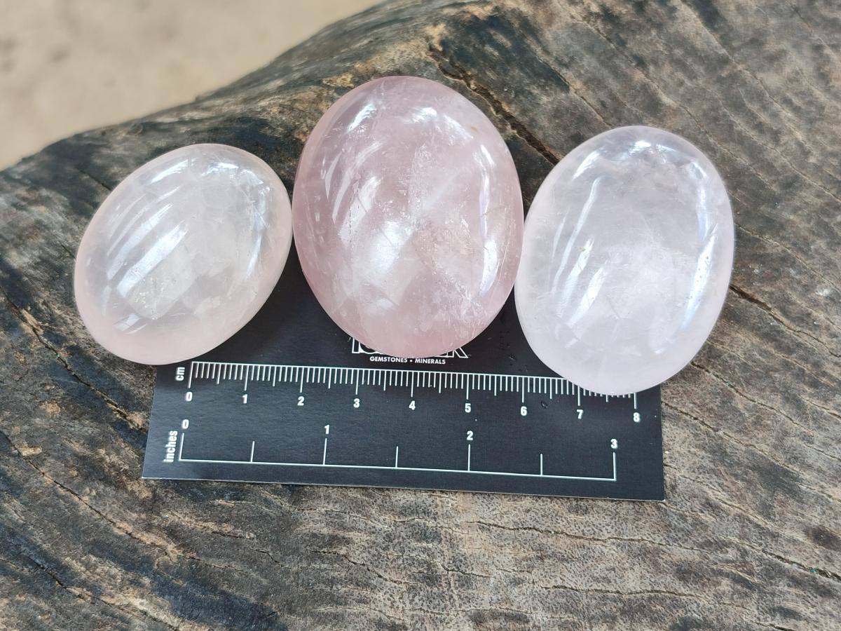 Polished Gemmy Rose Quartz Palm Stones x 20 From Madagascar - Toprock Gemstones and Minerals 