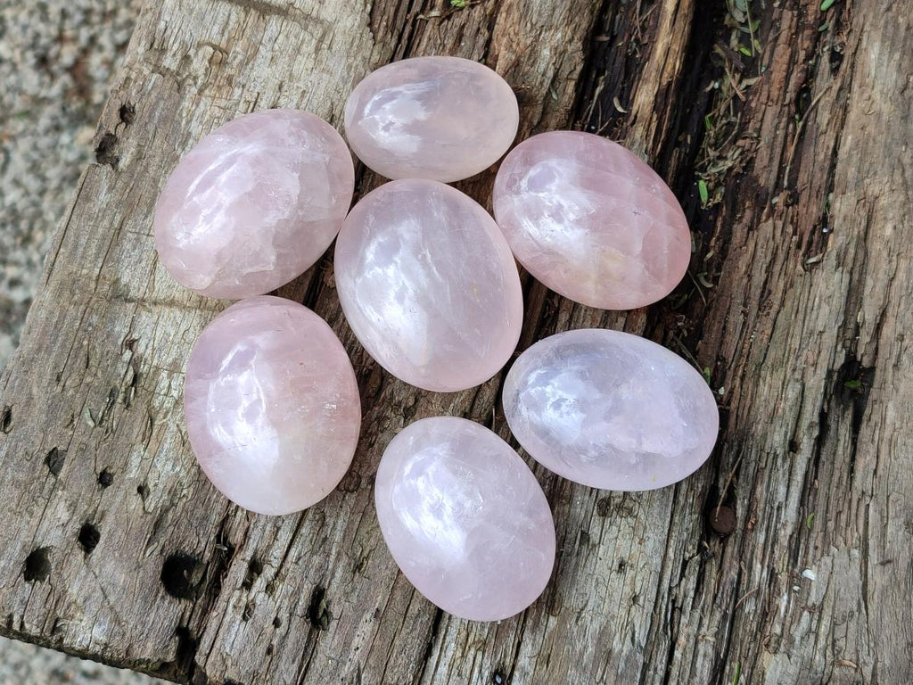 Polished Gemmy Rose Quartz Palm Stones x 20 From Madagascar - Toprock Gemstones and Minerals 