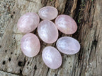 Polished Gemmy Rose Quartz Palm Stones x 20 From Madagascar - Toprock Gemstones and Minerals 