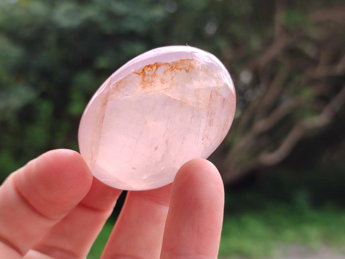 Polished Gemmy Rose Quartz Palm Stones x 20 From Madagascar - Toprock Gemstones and Minerals 