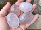 Polished Gemmy Rose Quartz Palm Stones x 20 From Madagascar - Toprock Gemstones and Minerals 