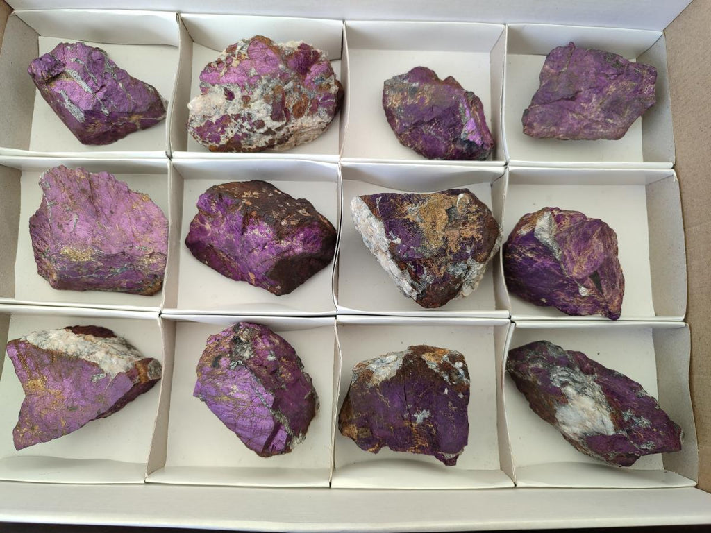 Natural Metallic Cobbed Purpurite Specimens x 12 From Erongo, Namibia - Toprock Gemstones and Minerals 