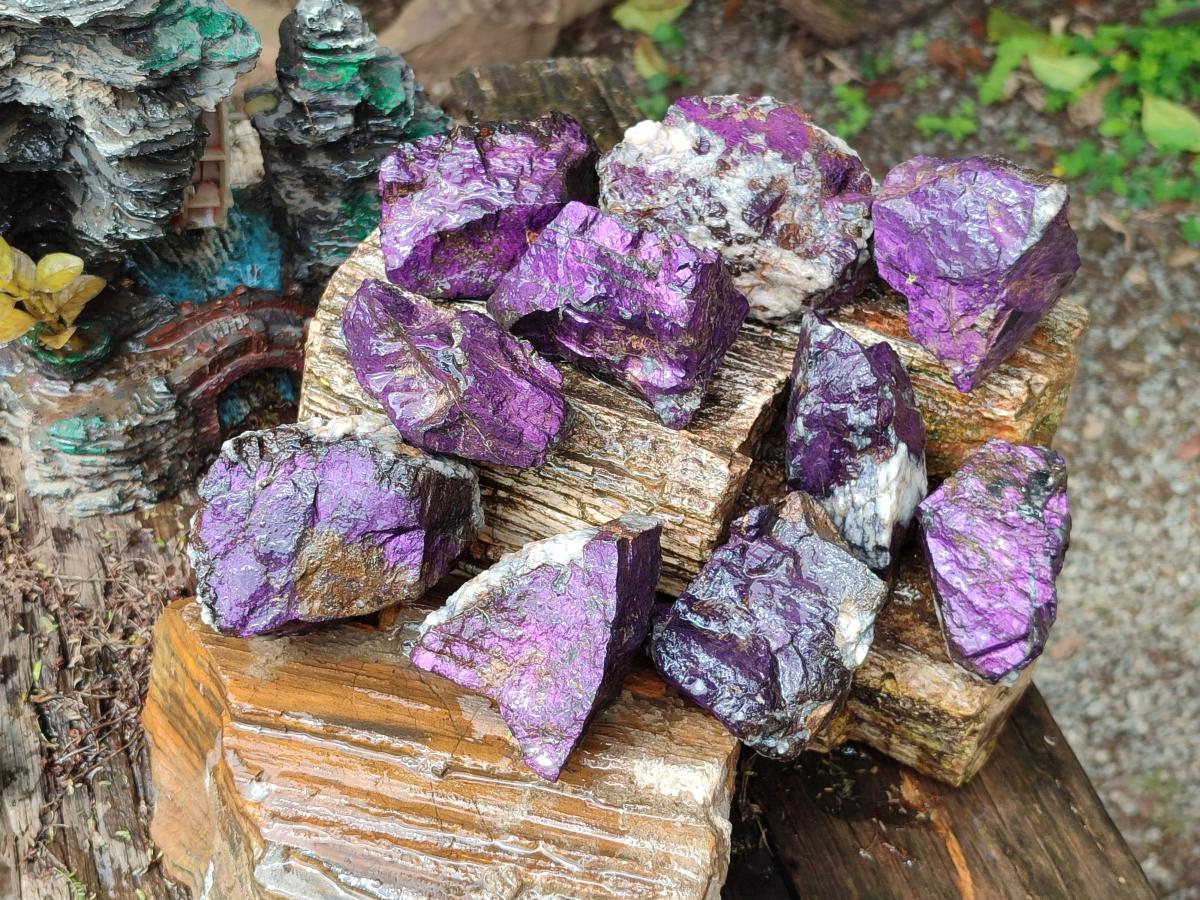 Natural Metallic Cobbed Purpurite Specimens x 12 From Erongo, Namibia - Toprock Gemstones and Minerals 