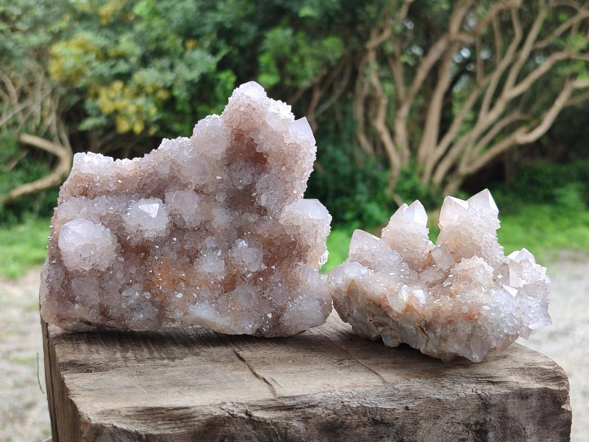 Natural Lilac Amethyst Spirit Quartz Clusters x 3 From Boekenhouthoek, South Africa - Toprock Gemstones and Minerals 