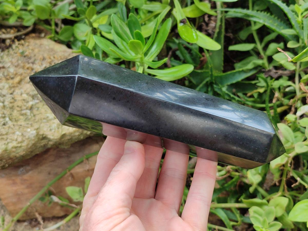 Polished Double Terminated Black Basalt Crystals x 4 From Madagascar - Toprock Gemstones and Minerals 