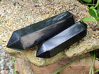 Polished Double Terminated Black Basalt Crystals x 4 From Madagascar - Toprock Gemstones and Minerals 