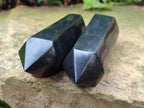 Polished Double Terminated Black Basalt Crystals x 4 From Madagascar - Toprock Gemstones and Minerals 