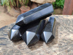 Polished Double Terminated Black Basalt Crystals x 4 From Madagascar - Toprock Gemstones and Minerals 