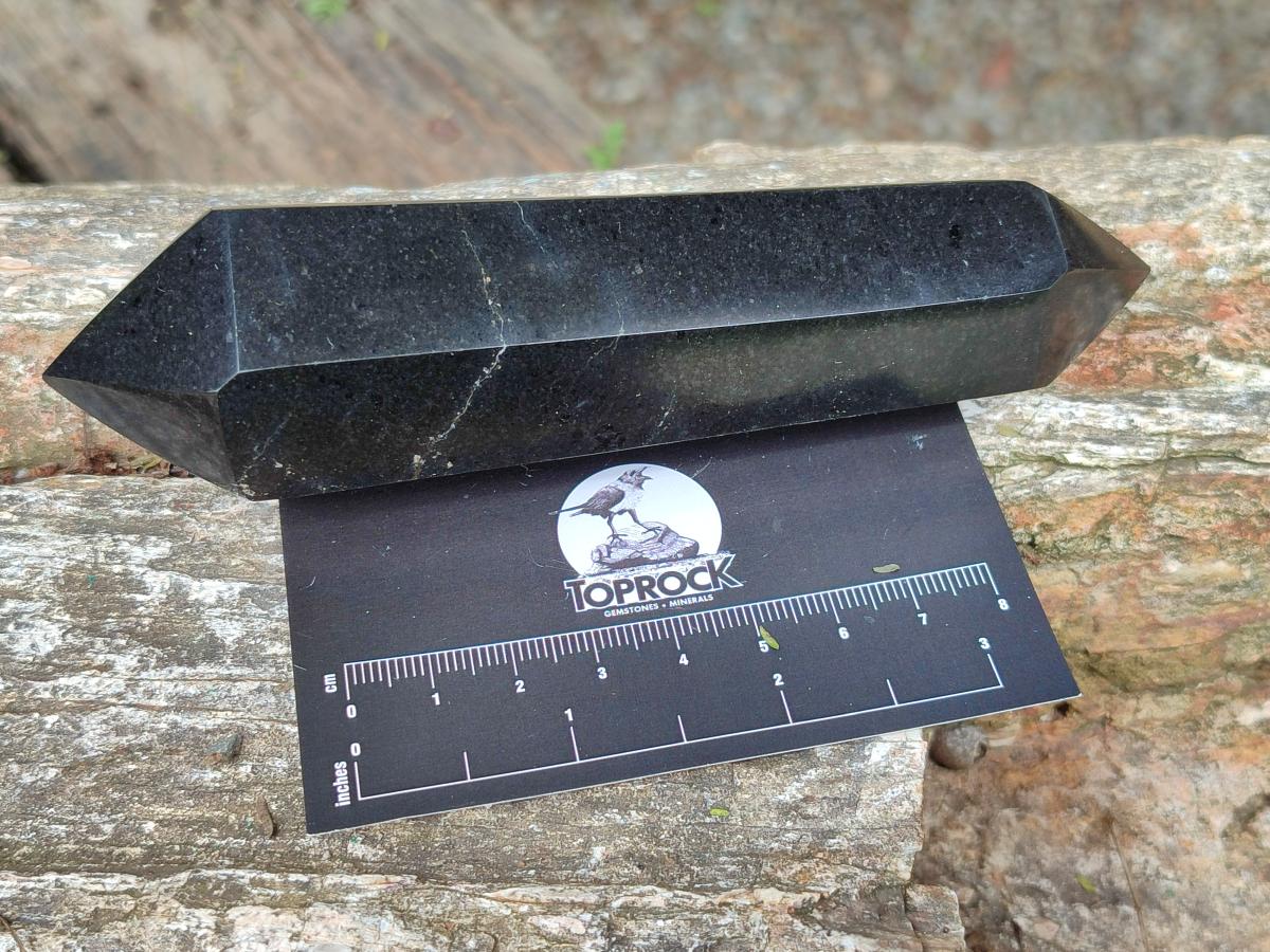 Polished Double Terminated Black Basalt Crystals x 4 From Madagascar - Toprock Gemstones and Minerals 