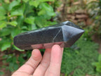 Polished Double Terminated Black Basalt Crystals x 4 From Madagascar - Toprock Gemstones and Minerals 
