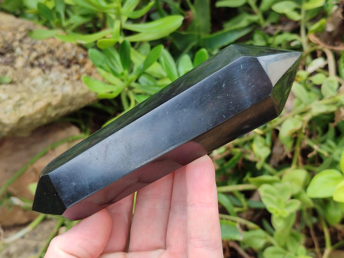 Polished Double Terminated Black Basalt Crystals x 4 From Madagascar - Toprock Gemstones and Minerals 