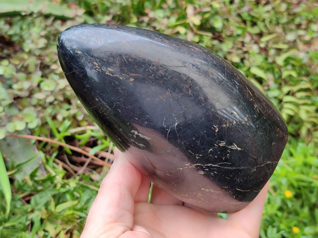 Polished Black Tourmaline Standing Free Forms x 2 From Madagascar - Toprock Gemstones and Minerals 