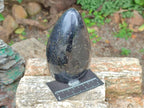 Polished Black Tourmaline Standing Free Forms x 2 From Madagascar - Toprock Gemstones and Minerals 
