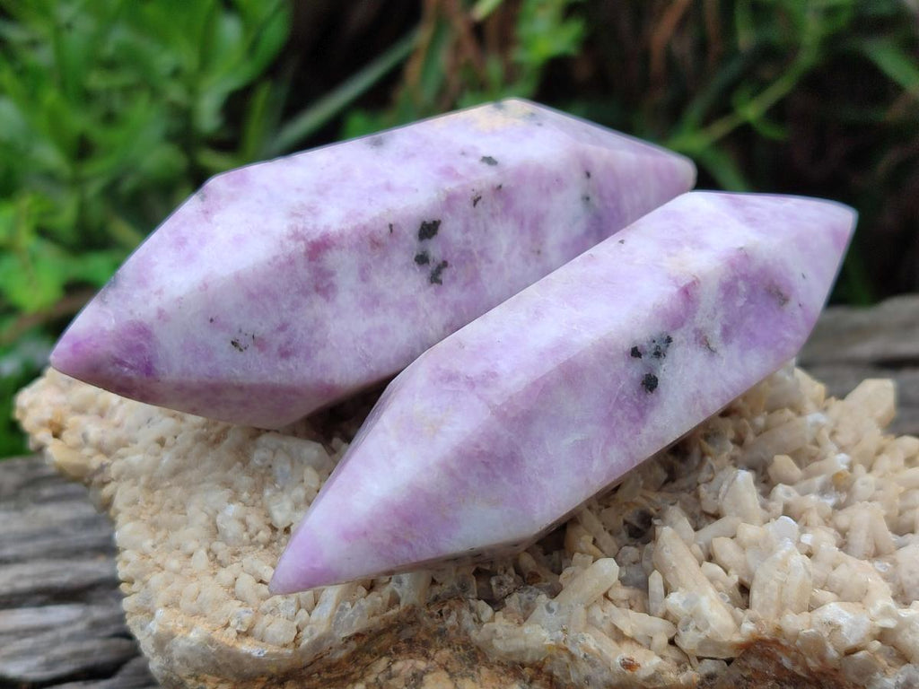 Polished Lepidolite Double Terminated Crystals x 6 From Zimbabwe - Toprock Gemstones and Minerals 