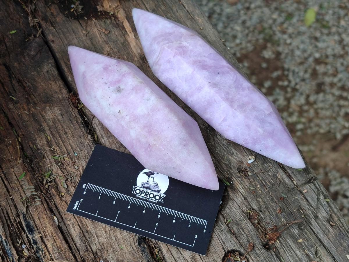 Polished Lepidolite Double Terminated Crystals x 6 From Zimbabwe - Toprock Gemstones and Minerals 