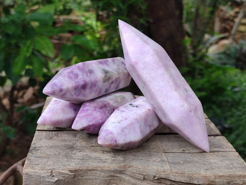 Polished Lepidolite Double Terminated Crystals x 6 From Zimbabwe - Toprock Gemstones and Minerals 