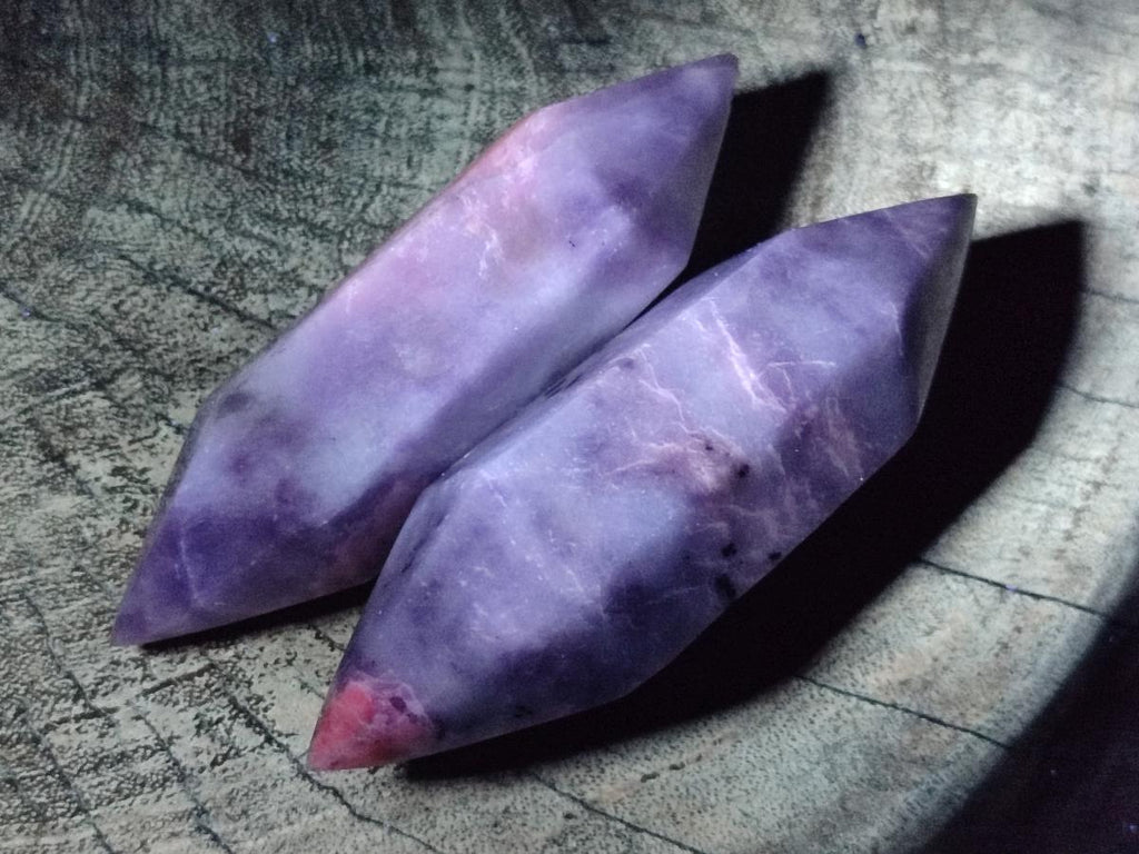 Polished Lepidolite Double Terminated Crystals x 6 From Zimbabwe - Toprock Gemstones and Minerals 