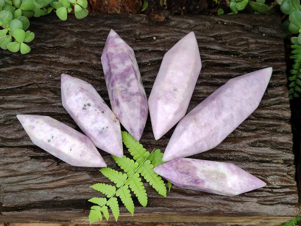 Polished Lepidolite Double Terminated Crystals x 6 From Zimbabwe - Toprock Gemstones and Minerals 