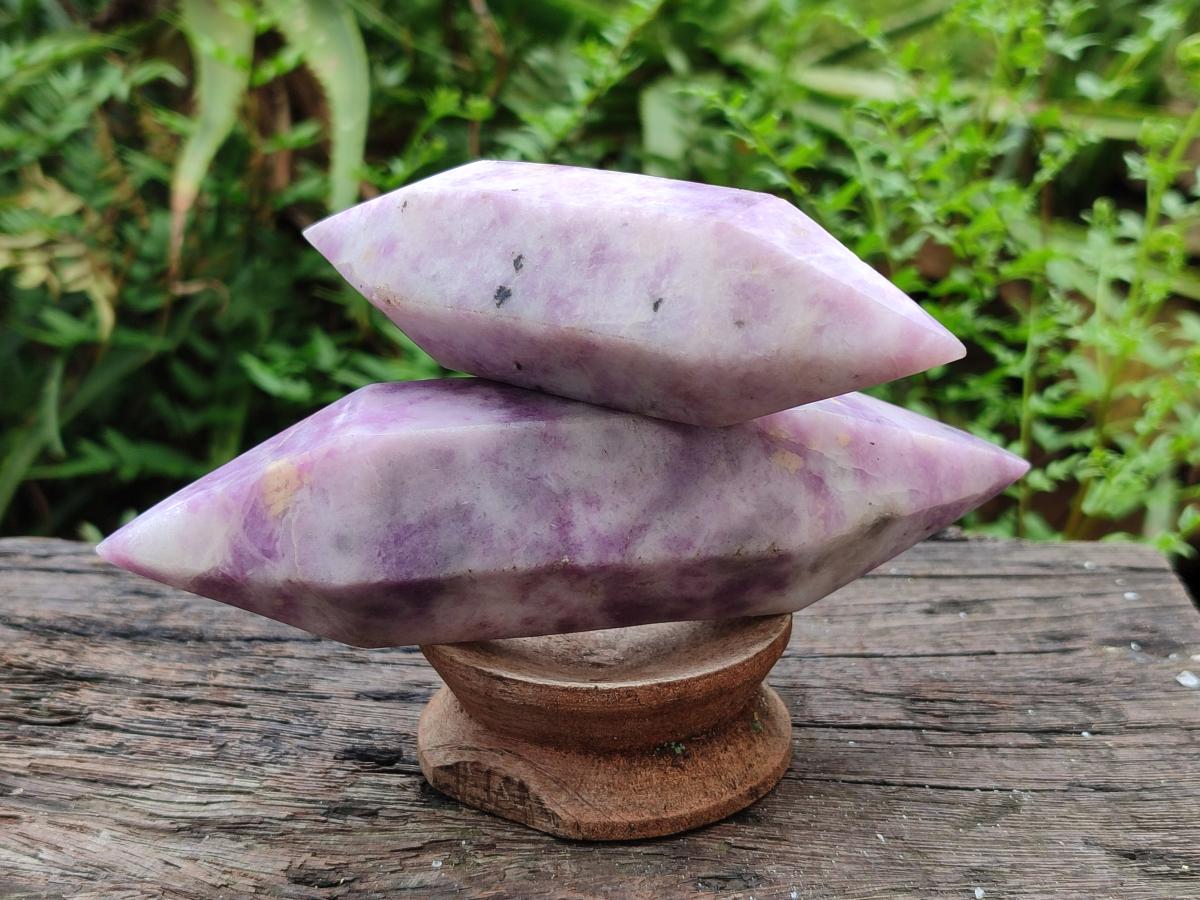 Polished Lepidolite Double Terminated Crystals x 6 From Zimbabwe - Toprock Gemstones and Minerals 