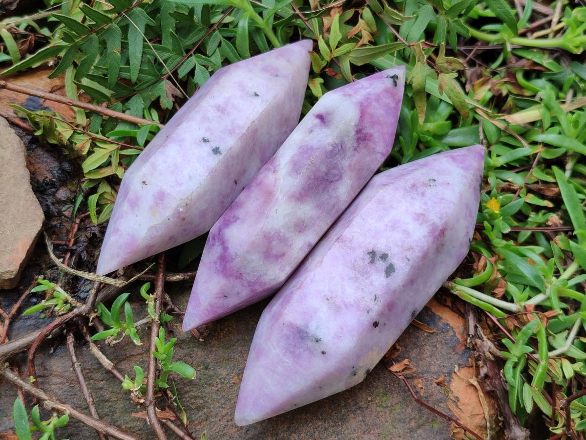 Polished Lepidolite Double Terminated Crystals x 6 From Zimbabwe - Toprock Gemstones and Minerals 