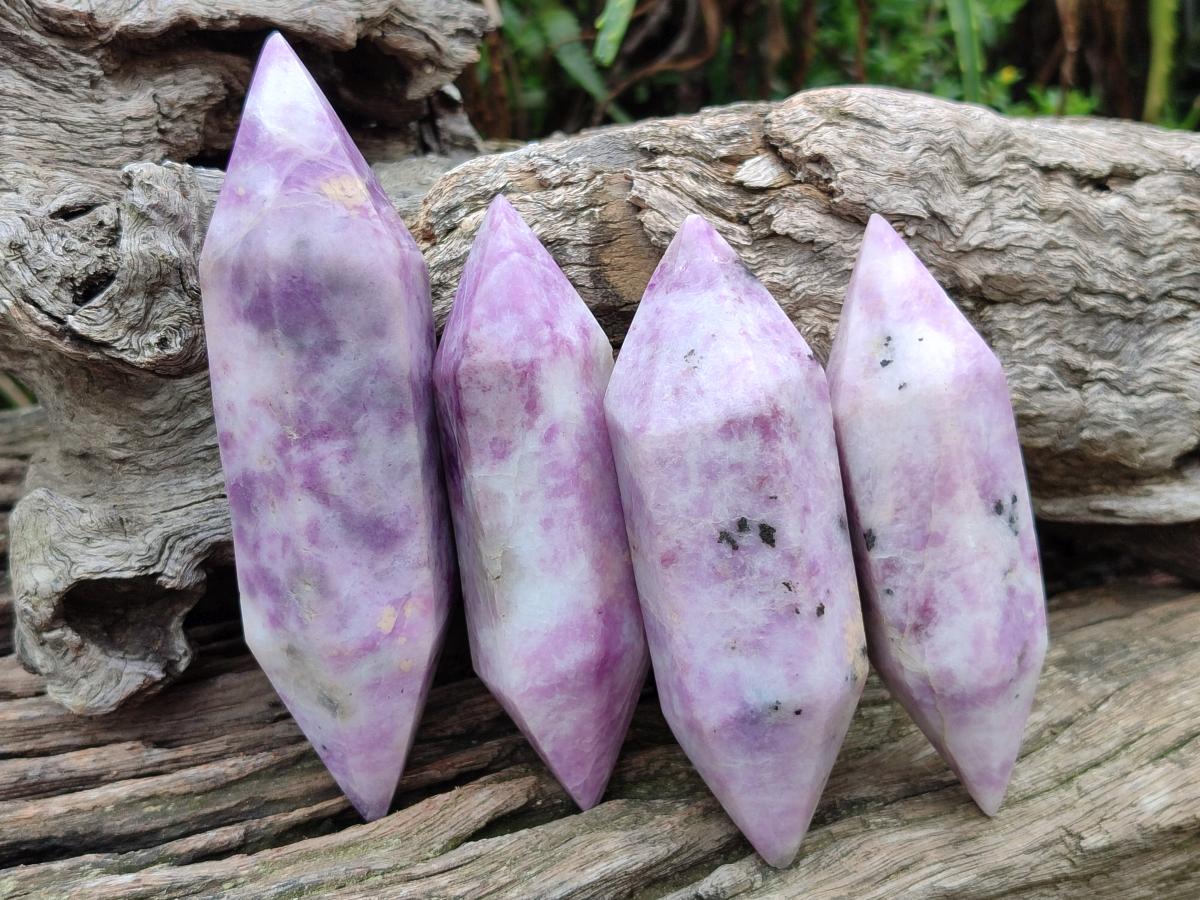 Polished Lepidolite Double Terminated Crystals x 6 From Zimbabwe - Toprock Gemstones and Minerals 