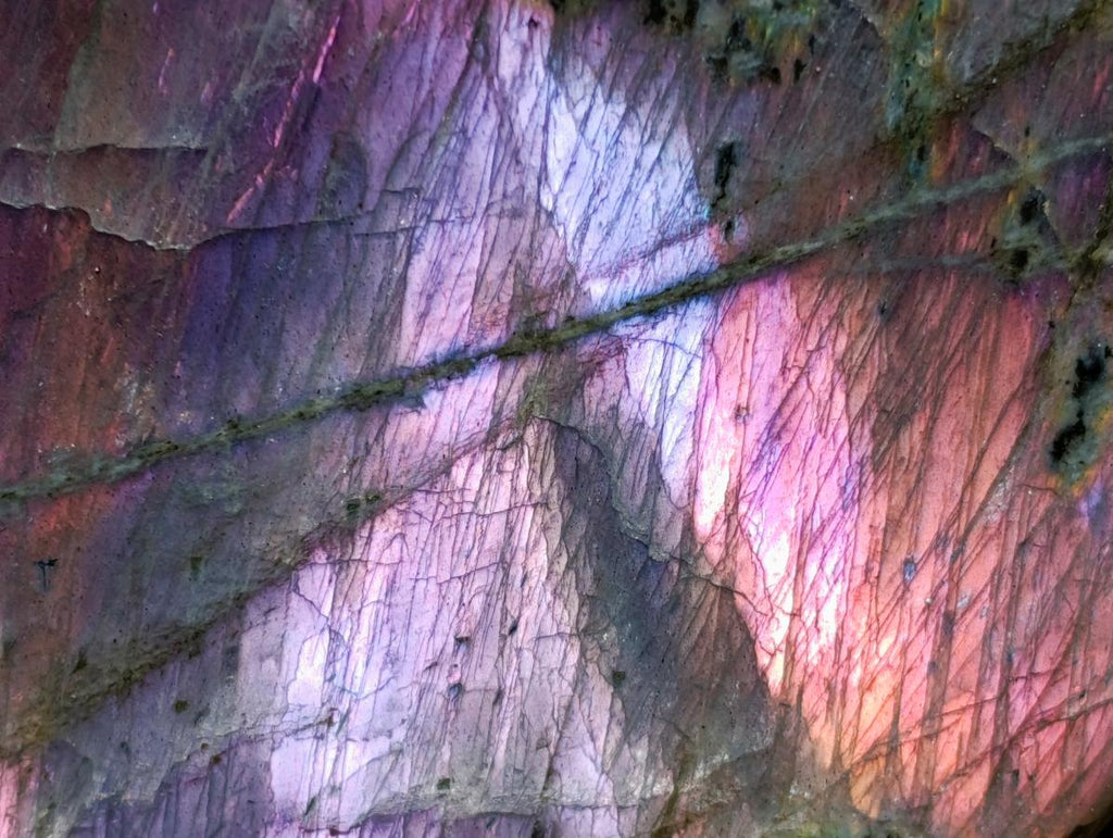 Polished Rare Purple Sunset Flash Labradorite Standing Free Forms x 2 From Madagascar - Toprock Gemstones and Minerals 