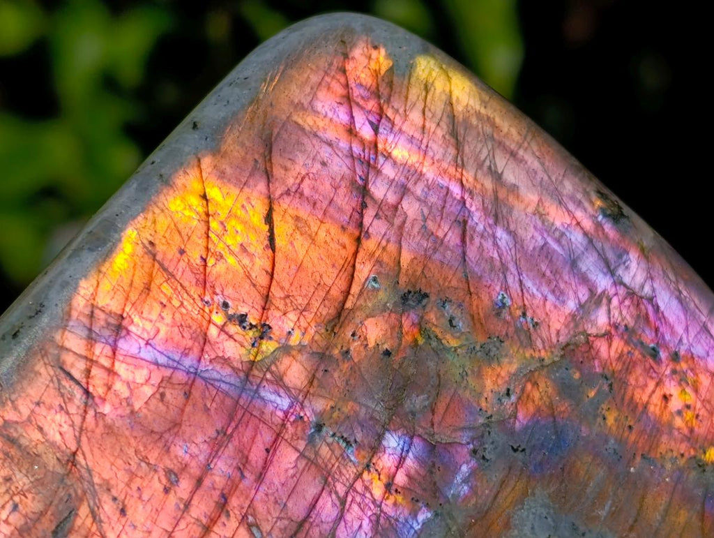 Polished Rare Purple Sunset Flash Labradorite Standing Free Forms x 2 From Madagascar - Toprock Gemstones and Minerals 