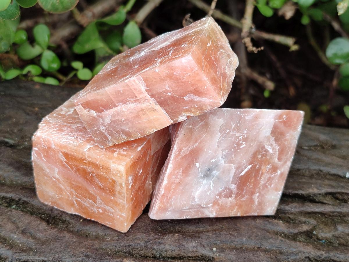 Natural Rhombohedral Sunset Orange Calcite Specimens x 24 From Spitzkop, Namibia - Toprock Gemstones and Minerals 