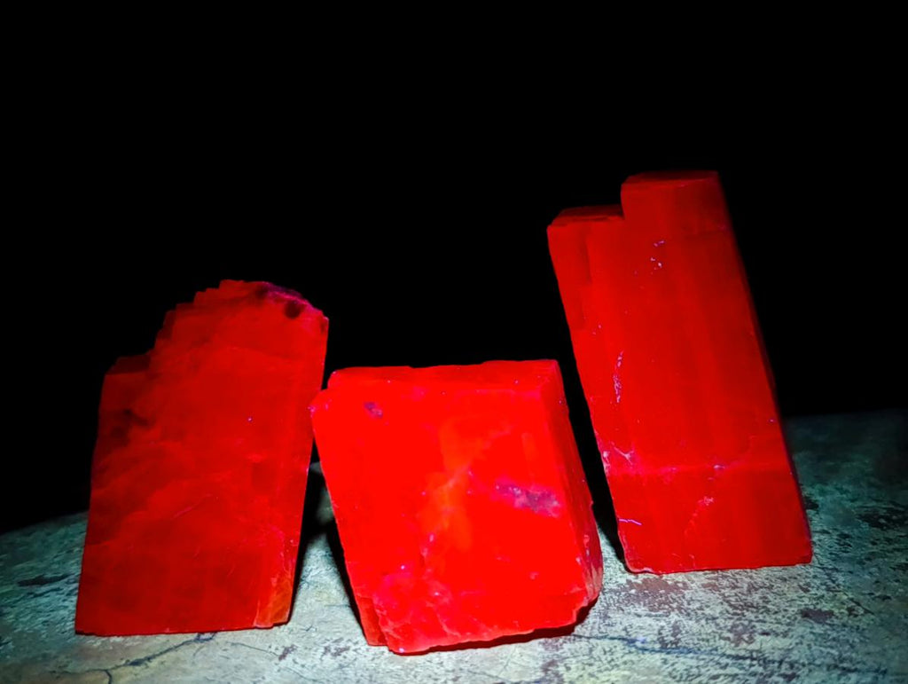 Natural Rhombohedral Sunset Orange Calcite Specimens x 24 From Spitzkop, Namibia - Toprock Gemstones and Minerals 