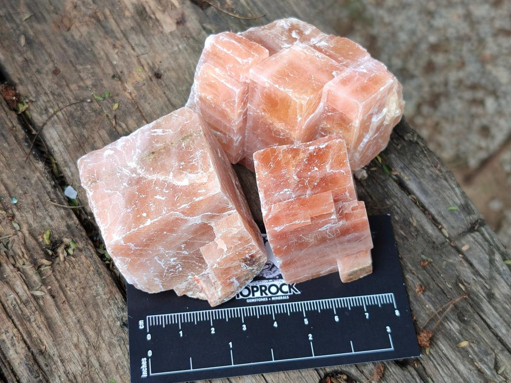 Natural Rhombohedral Sunset Orange Calcite Specimens x 24 From Spitzkop, Namibia - Toprock Gemstones and Minerals 